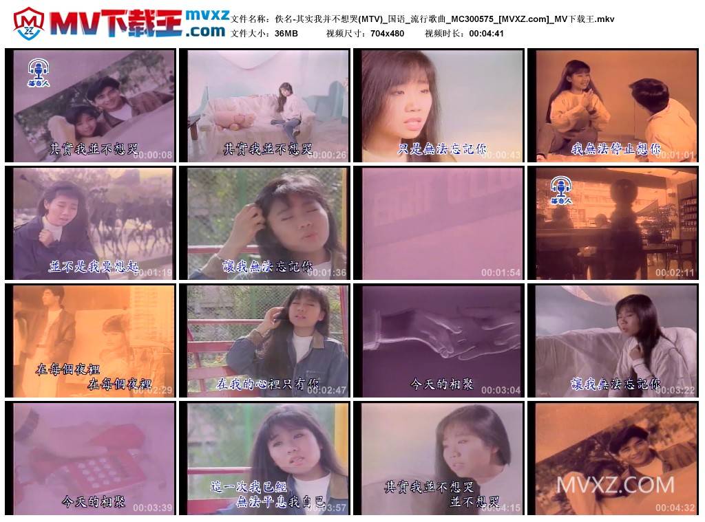 佚名-其实我并不想哭(MTV)_国语_流行歌曲_MC300575
